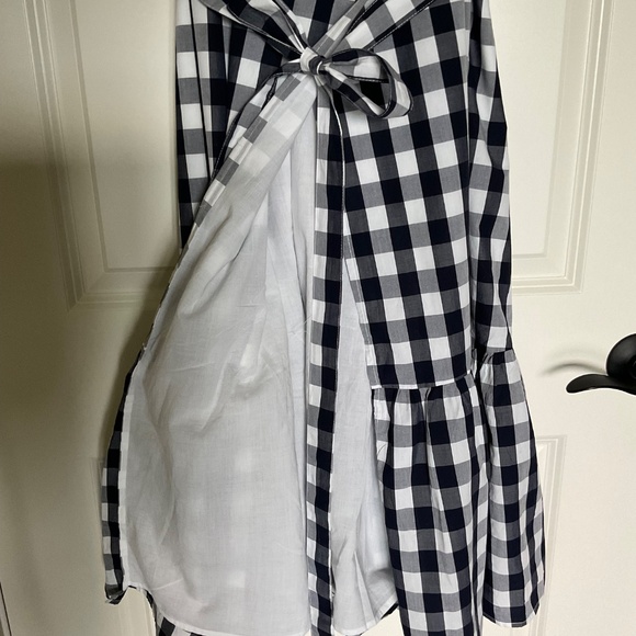 NWT GAP Blue and White Plaid Wrap Ruffled Midi Dress SZ M - Picture 5 of 6
